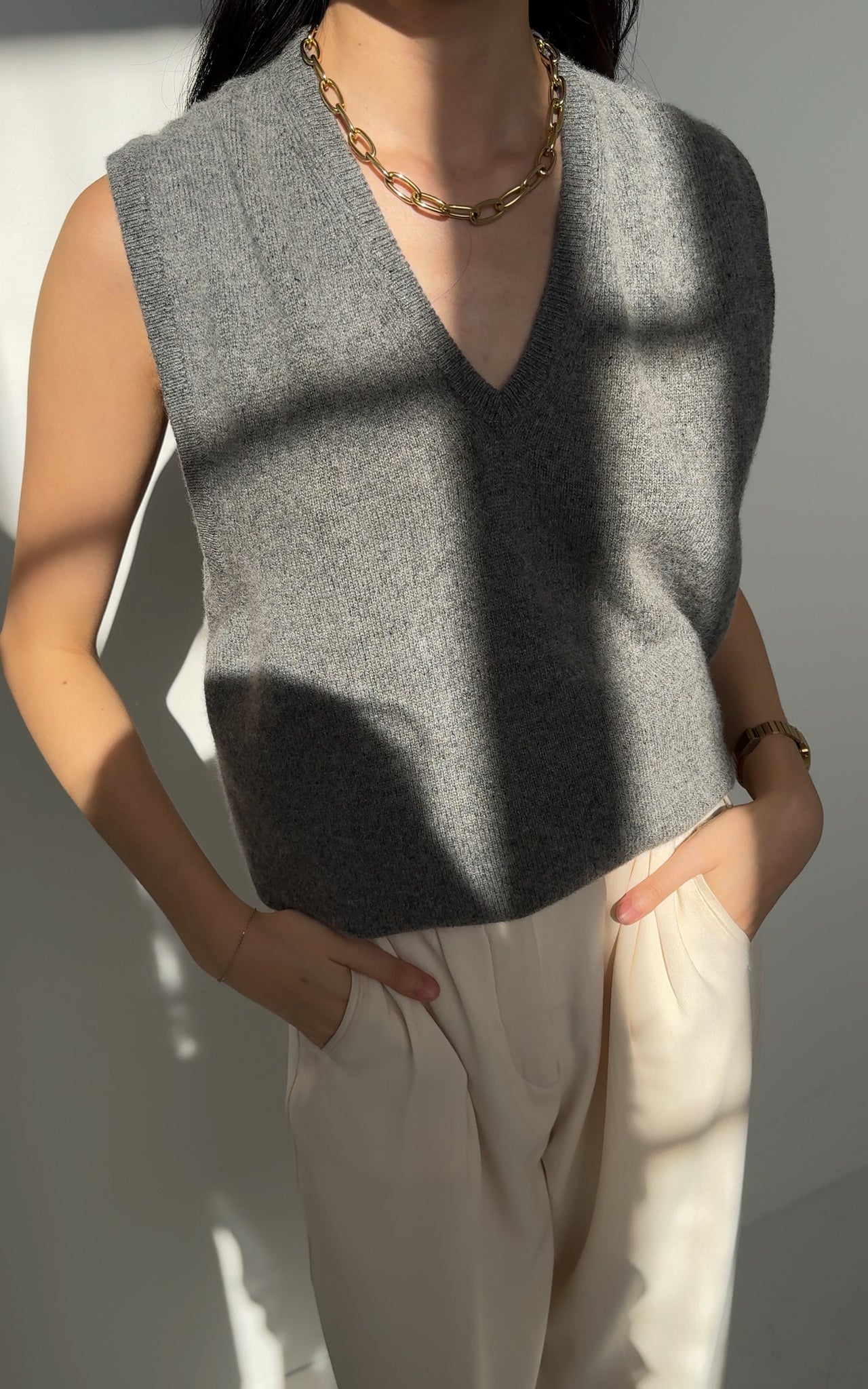 Vintage Unisex Nuage de Pluie Cashmere Blend Sweater Vest