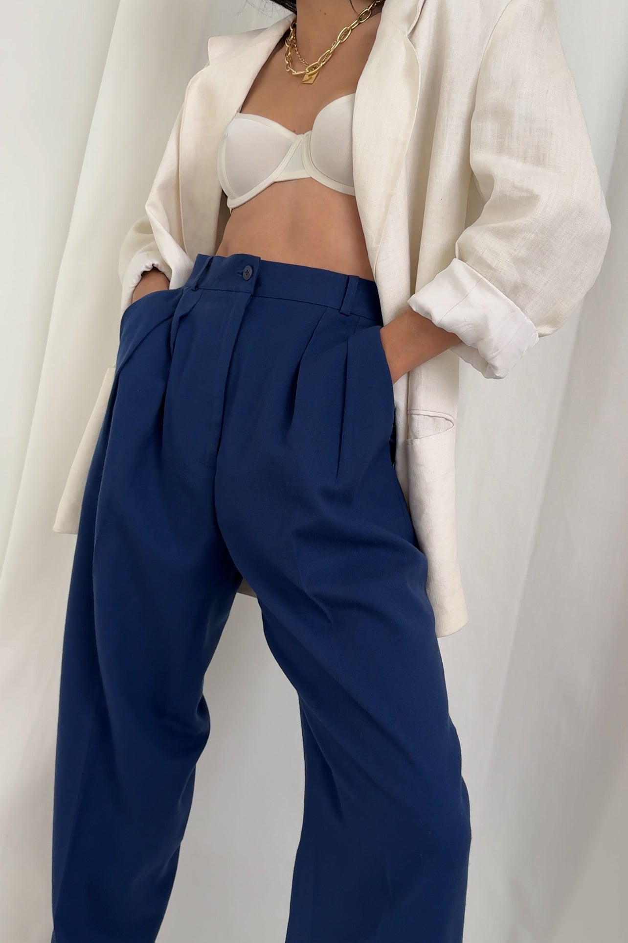 Vintage Mer Worsted Wool High Waisted Trousers