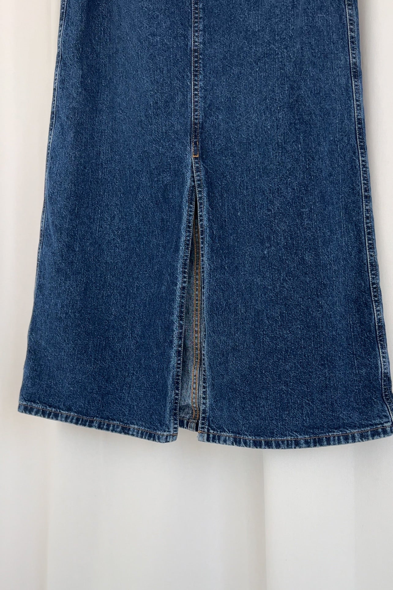 Vintage 90s Dark Wash Denim Maxi Skirt