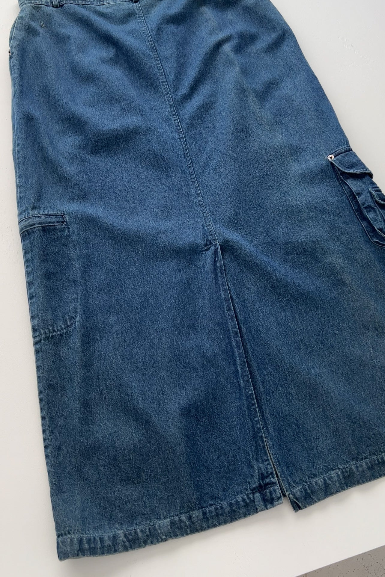 Vintage 00s Dark Wash Denim Cargo Skirt