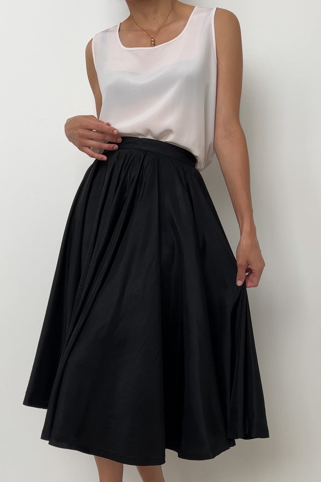 Vintage Noir De Jais Wrap Skirt