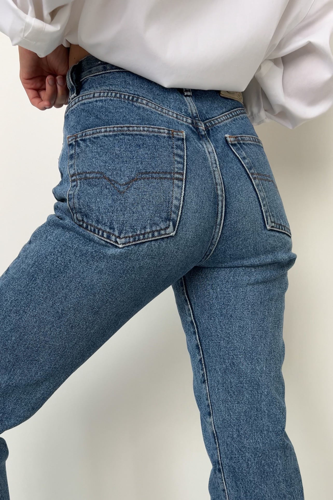 Vintage Medium Wash Diesel Cotton Denim Five Pocket Jeans