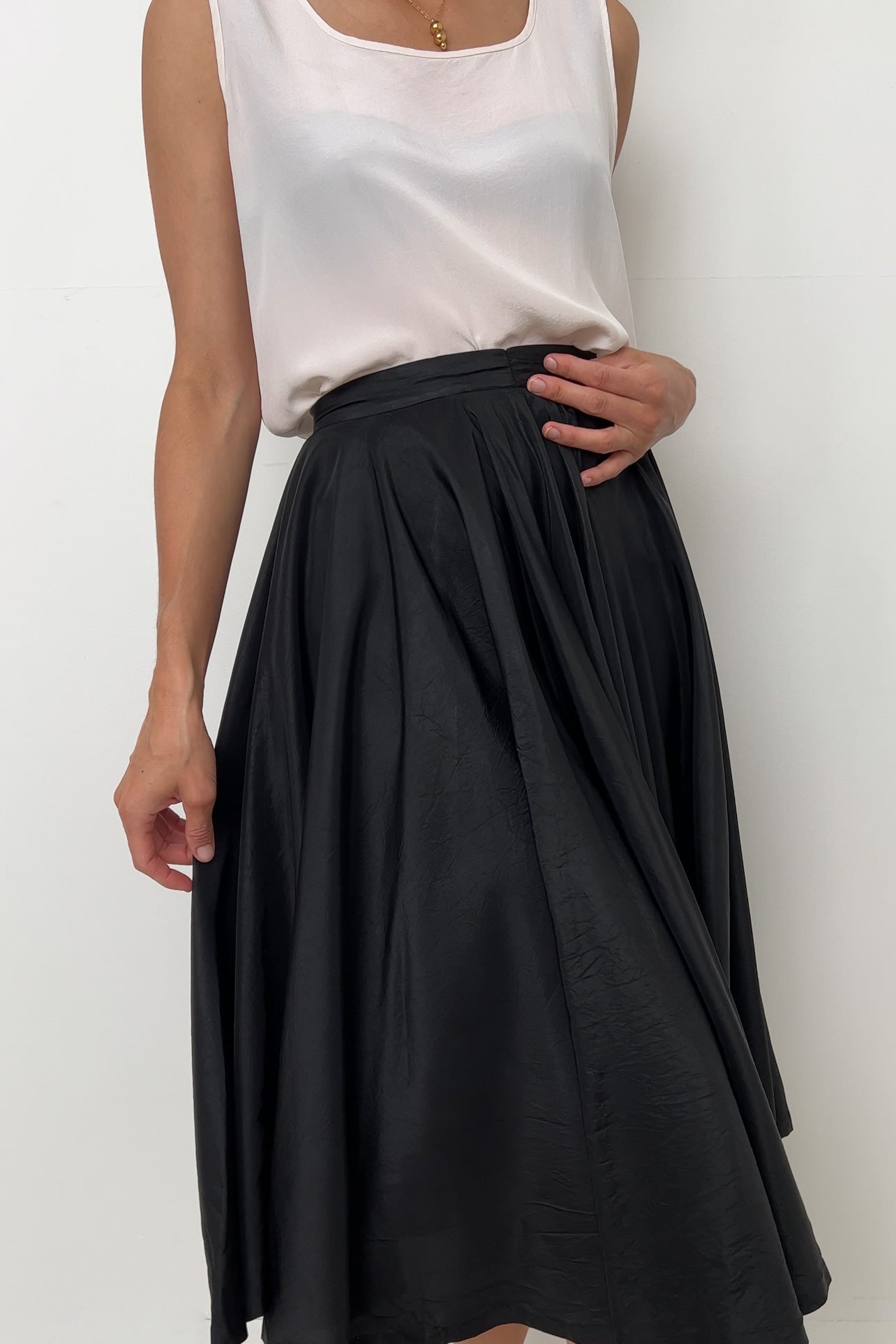 Vintage Noir De Jais Wrap Skirt