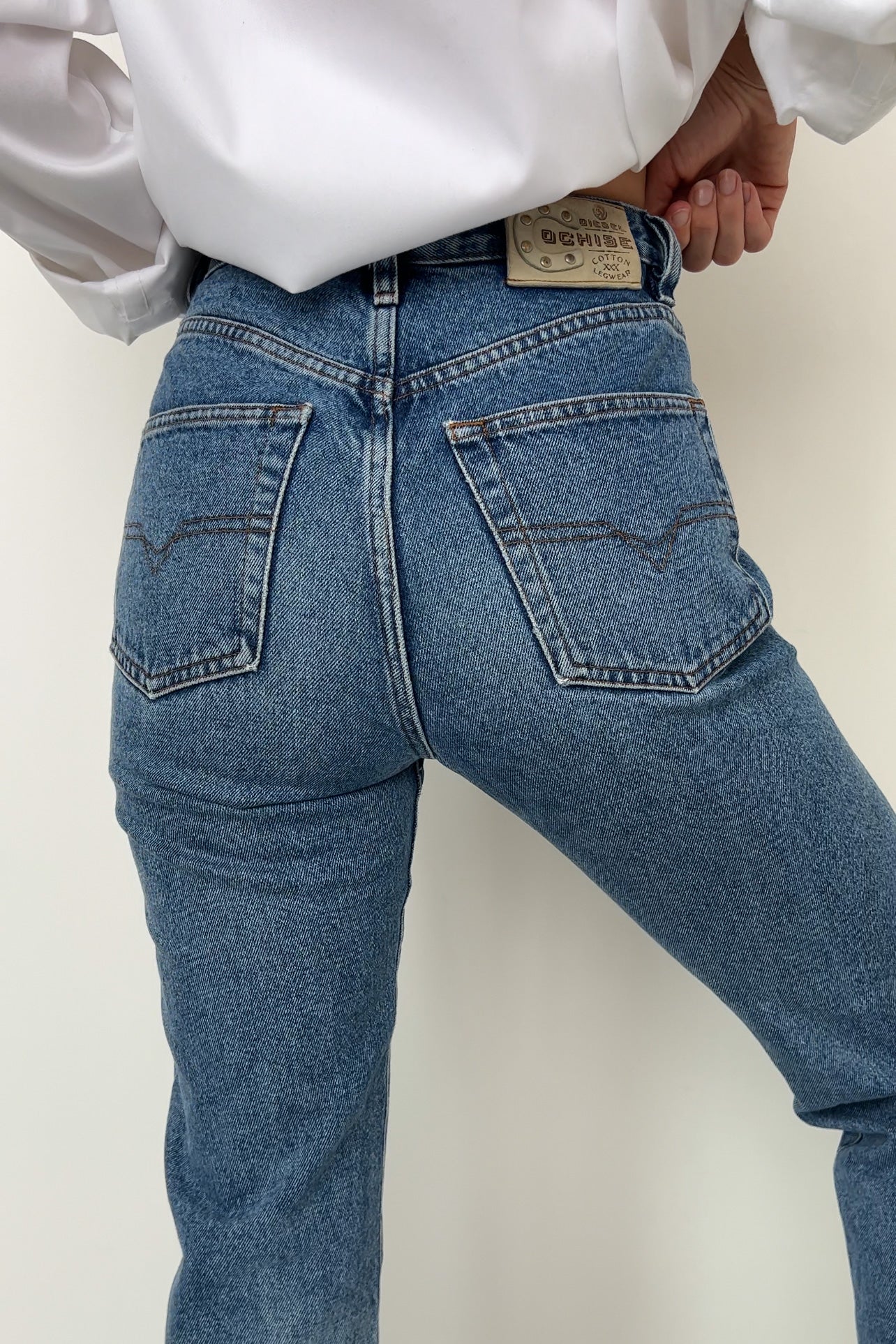 Vintage Medium Wash Diesel Cotton Denim Five Pocket Jeans