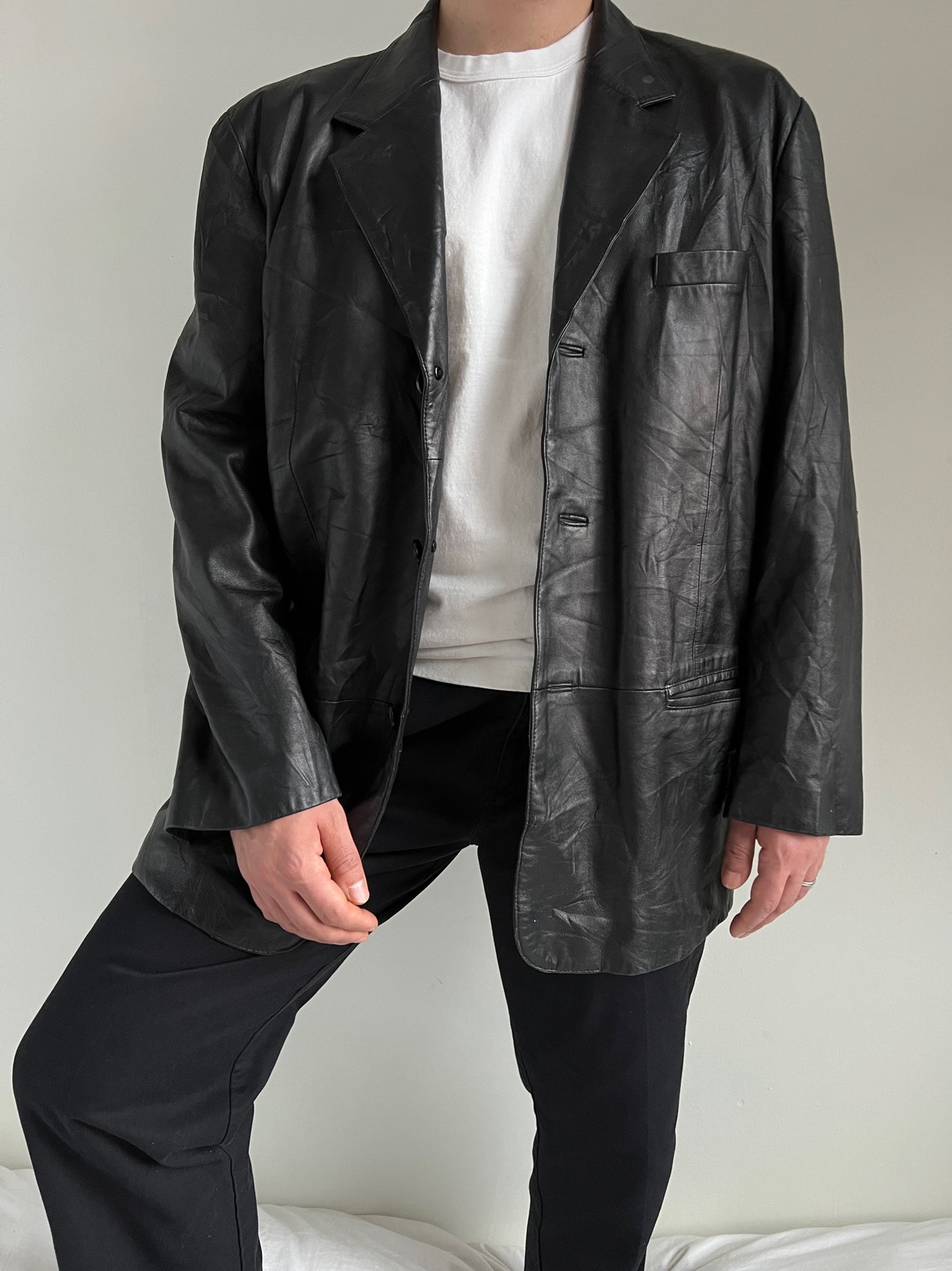 Vintage Onyx Leather Sports Jacket