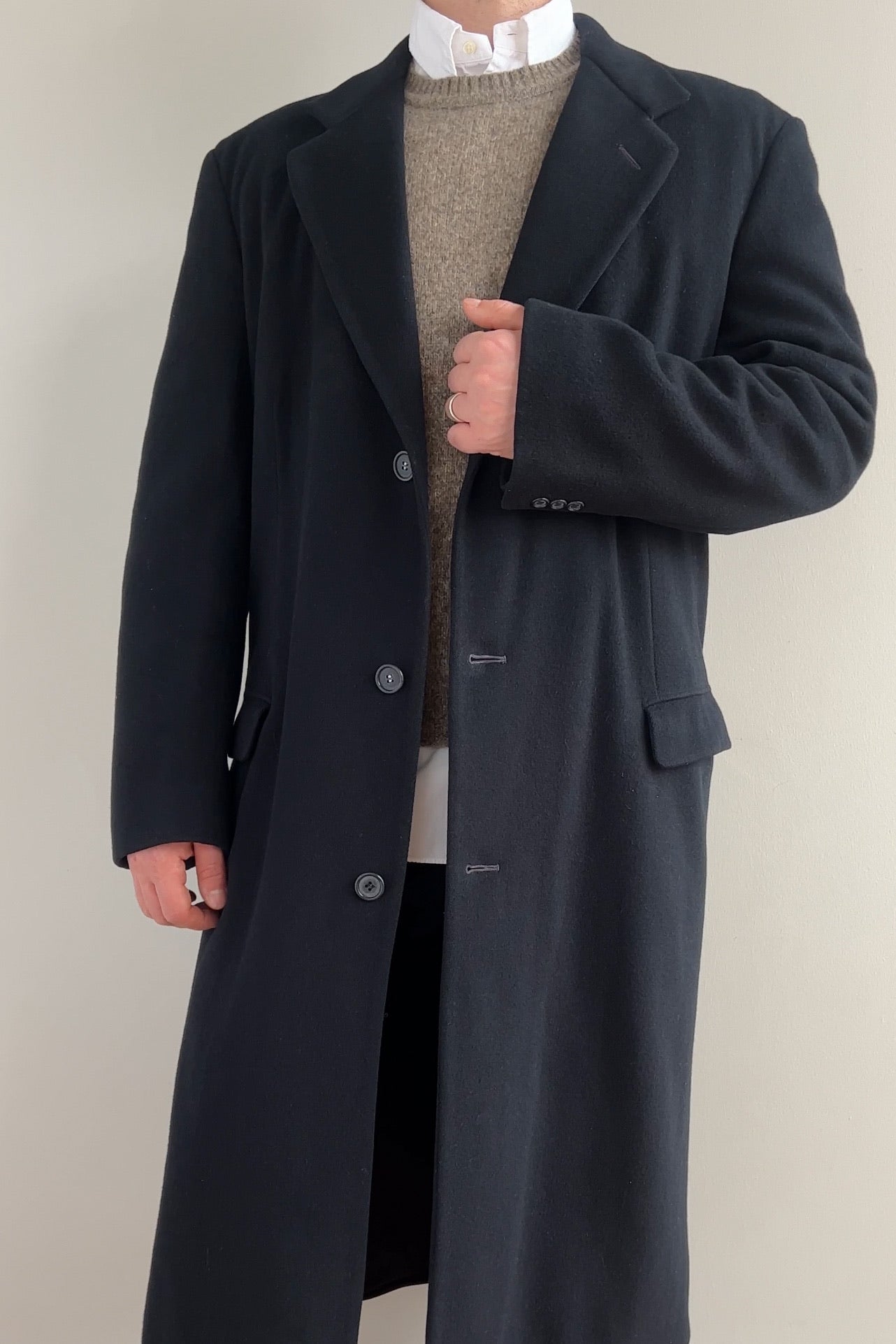 Vintage Men's Night Sky Ralph Lauren Wool Full Length Coat