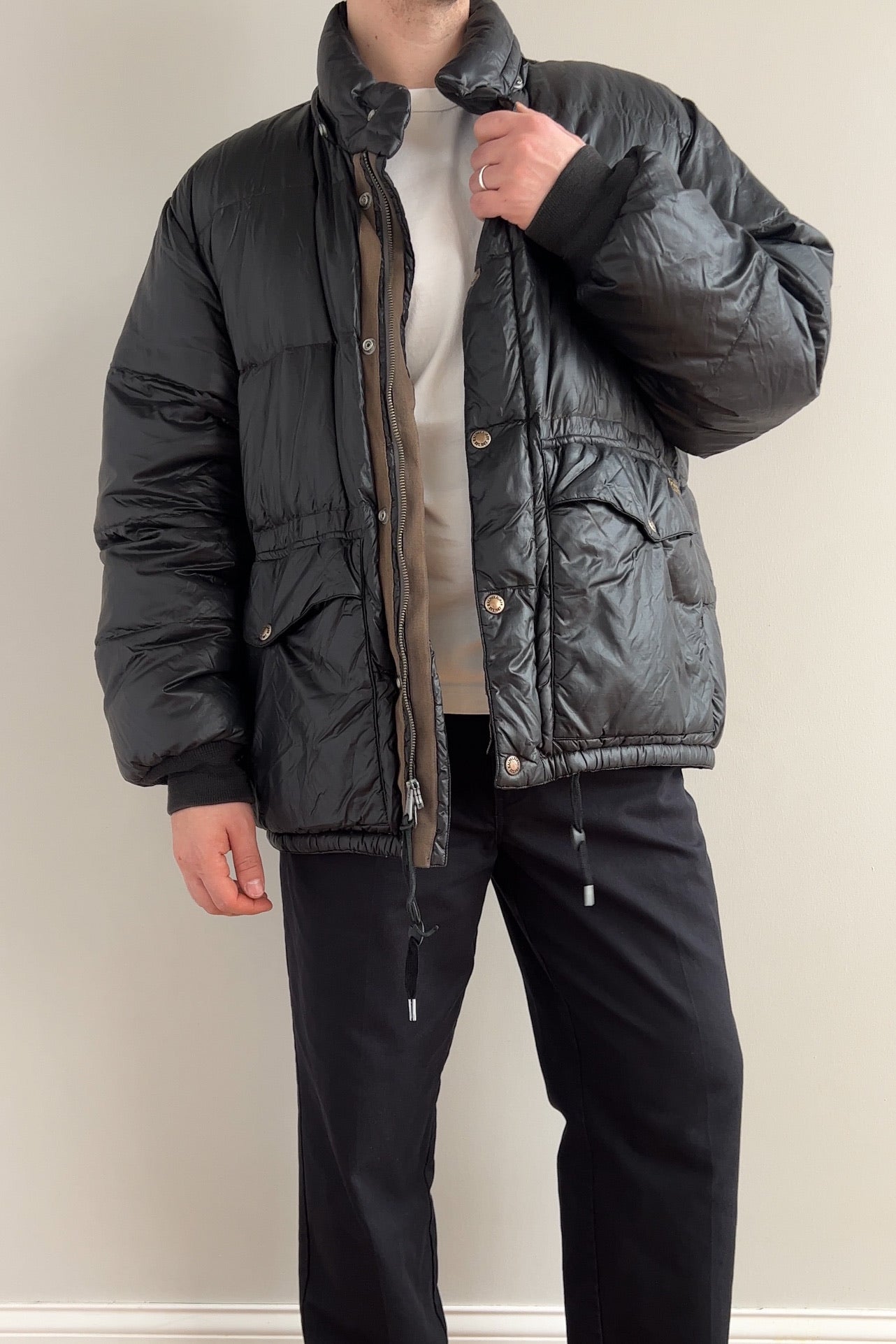 Vintage Carbon Ralph Lauren Puffer Down Winter Jacket